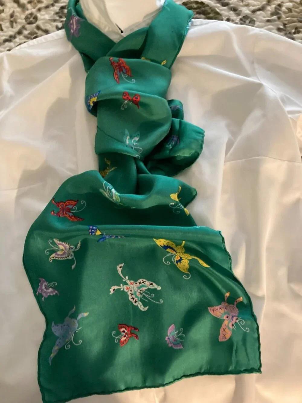 SILK,SCARF WITH BUTTERFLY THEME FROM SMITHSONIAN INSTITUTION